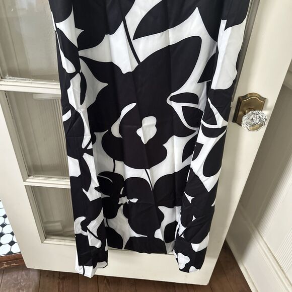 Floral Sheath Dress Women's 8/10 NWOT Black White Maxi - Picture 3 of 9